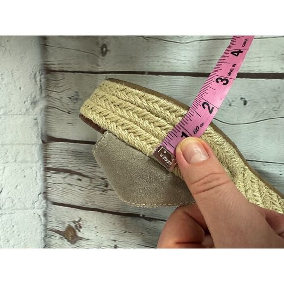 SAM EDELMAN Dimitree espadrille gray brown suede leather wedge sandals 9.5M - Picture 13 of 14